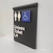 Hot Sale Unisex Custom Metal Embossed Braille Toilet Door Signage Sign